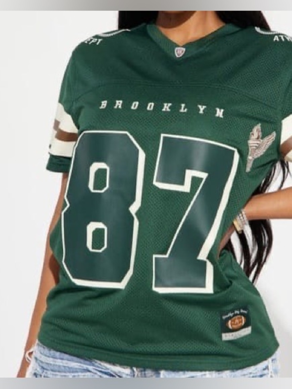 87 Green Football Jersey Top